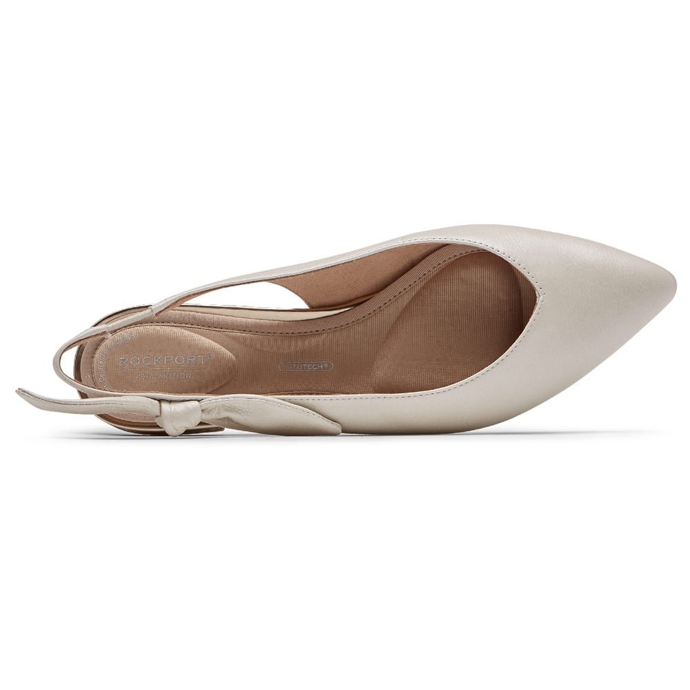 Slingback Rockport Mujer Mexico - Total Motion Zuly Bow Blancos - SOVGF5064